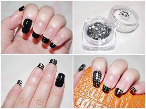 bolinhas de metal nas unhas - studded nails